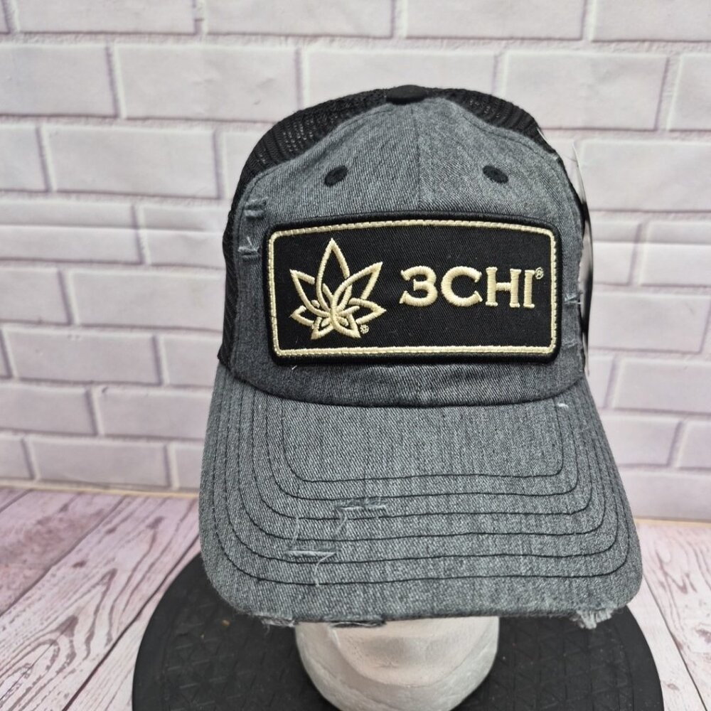 RCR Kyle Busch #8 NASCAR Trucker Cap 3CHI Patch Sponsor Distressed Hat‎